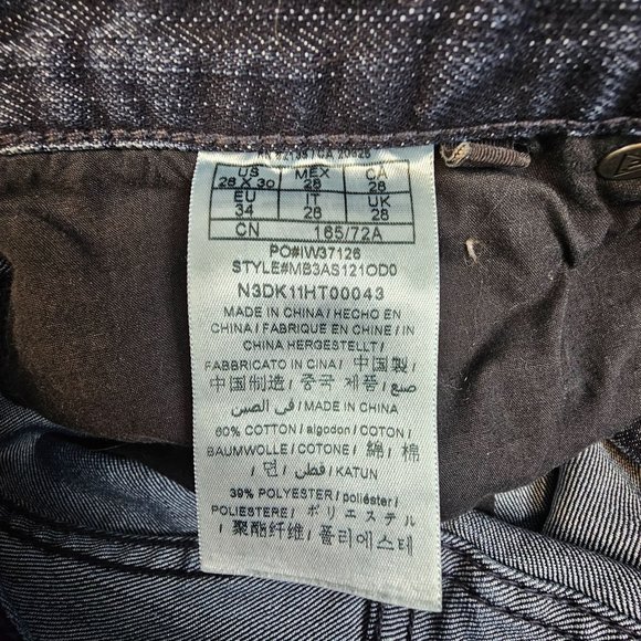 Guess Jeans Men's 28x28.5 Blue Whiskered Slim Straight Denim Casual Tag 28x30 - Picture 13 of 14